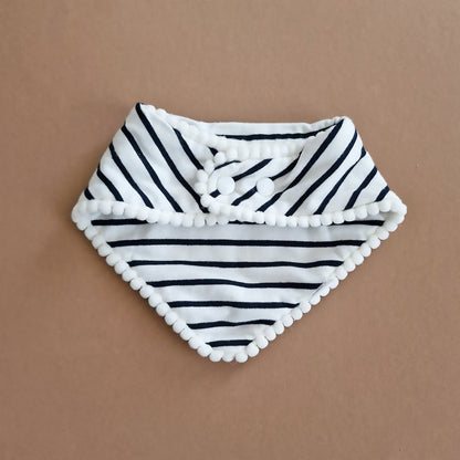 Pom Pom Bandana Bib - Breton Stripes - Petit Filippe