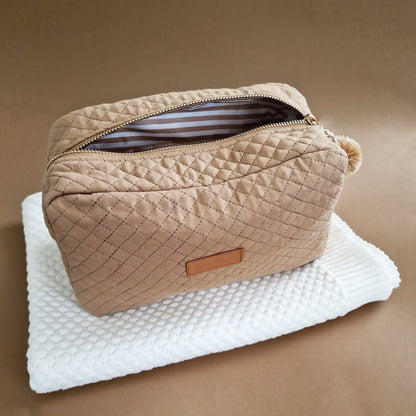Quilted Toiletry Bag - Beige - Petit Filippe