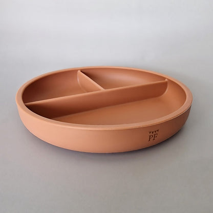 Silicone Divided Plate with suction base - Brick - Petit Filippe