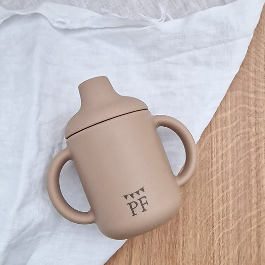 Silicone Sippy Cup - Taupe - Petit Filippe