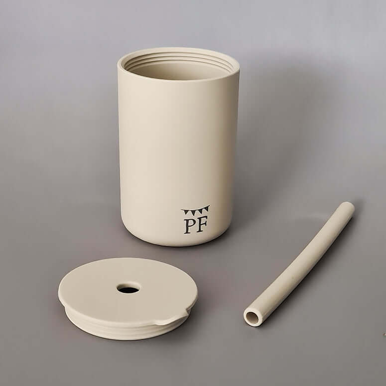 Silicone Straw Cup - Oatmeal - Petit Filippe
