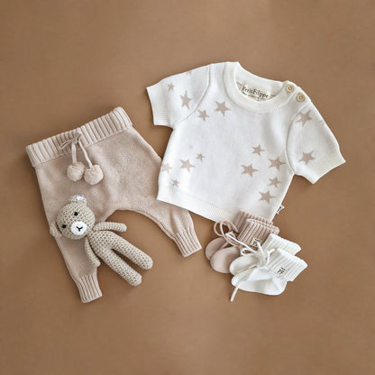 Starry Sweater - Short Sleeve - Cotton - Ivory - Petit Filippe