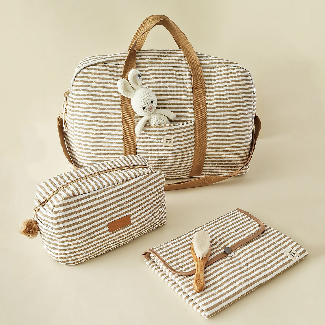 Quilted Toiletry Bag - Striped - Petit Filippe
