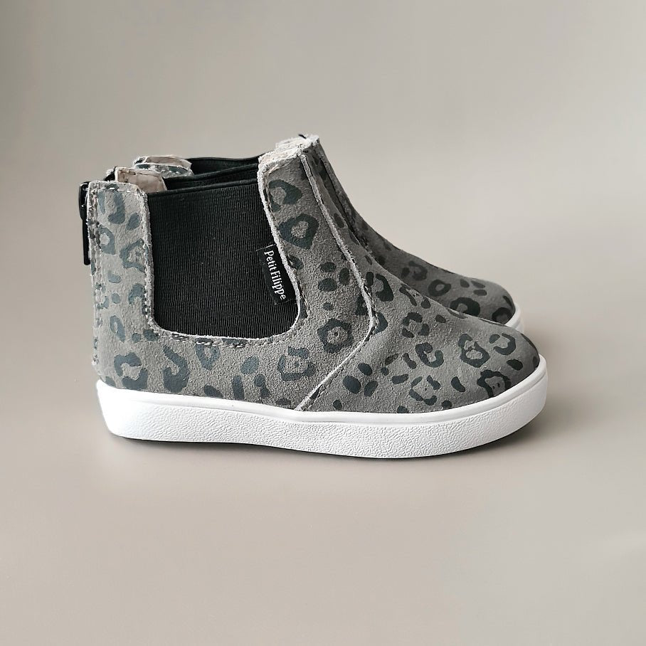 Toddlers/Kids - Chelsea Boots - Grey Leopard - Petit Filippe