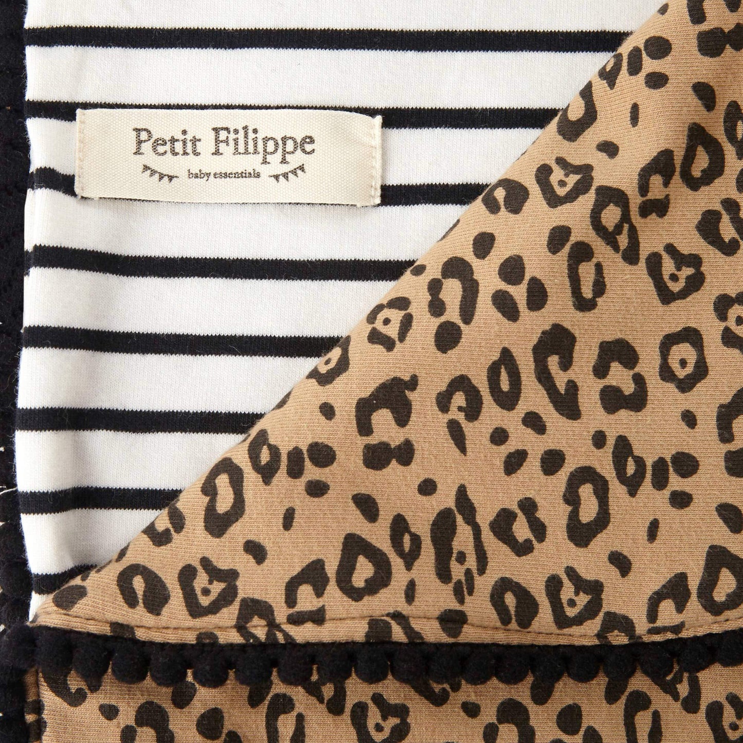 XL Baby Blanket - Leopard & Black Stripes - Petit Filippe